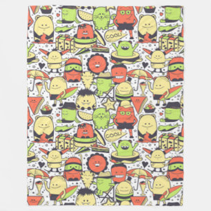 Cool Funny Monsters Fleece Blanket