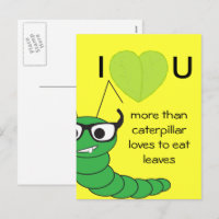 Cool funny nerdy caterpillar Valentine's Day