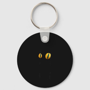 Cool Funny Pew Pew Halloween Black Cat Graphic Key Ring