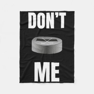Cool Funny Puck With Stick Hockey  Fleece Blanket