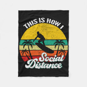 Cool Funny Retro Sunset Vintage Surfing Surfer Sur Fleece Blanket