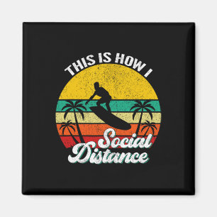 Cool Funny Retro Sunset Vintage Surfing Surfer Sur Magnet