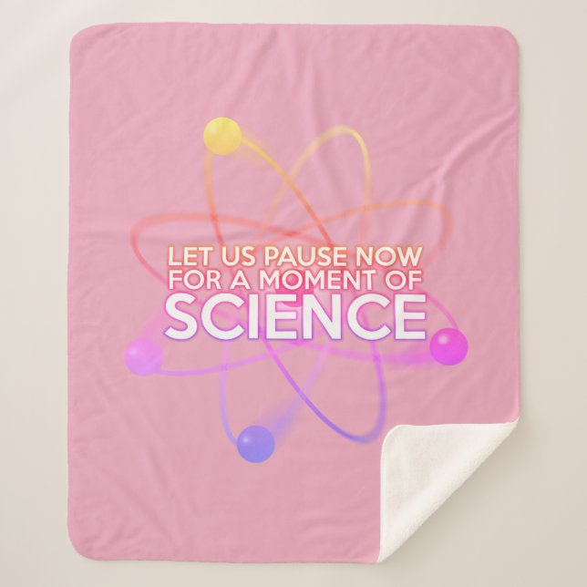 Cool Funny Science Quote Girly Pink Sherpa Blanket (Front)