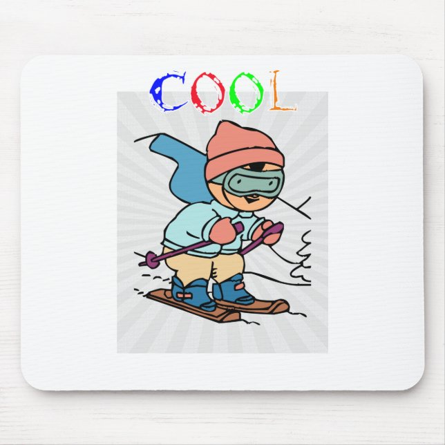 Cool Funny Skier | skiing designs | skiing funny Mouse Pad (Front)