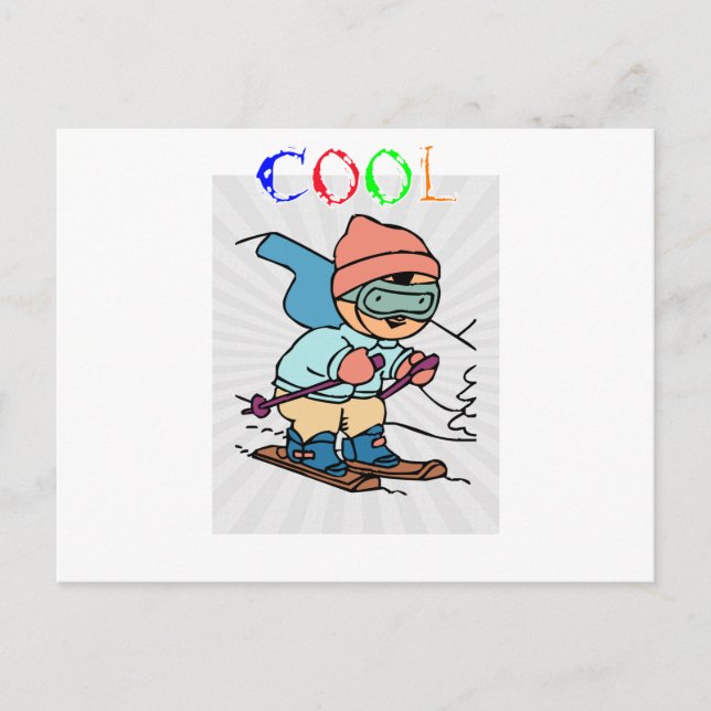 Cool Funny Skier | skiing designs | skiing funny Postcard (Front)