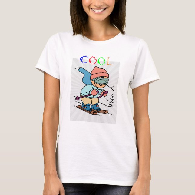 Cool Funny Skier | skiing designs | skiing funny T-Shirt (Front)