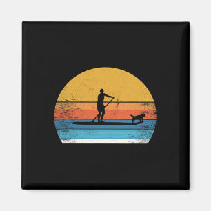 Cool Funny Stand Up Paddle Board Dog Sup Paddling Magnet