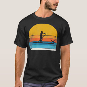 Cool funny Stand Up Paddle Board Dog SUP Paddling T-Shirt