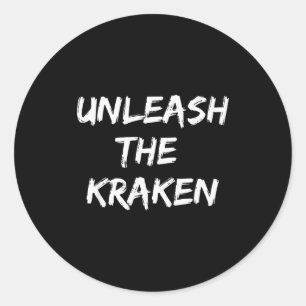 Cool Funny Unleahe Kraken Shirt Novelty Gift Men W Classic Round Sticker