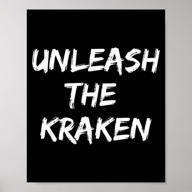 Cool Funny Unleahe Kraken Shirt Novelty Gift Men W Poster (Front)