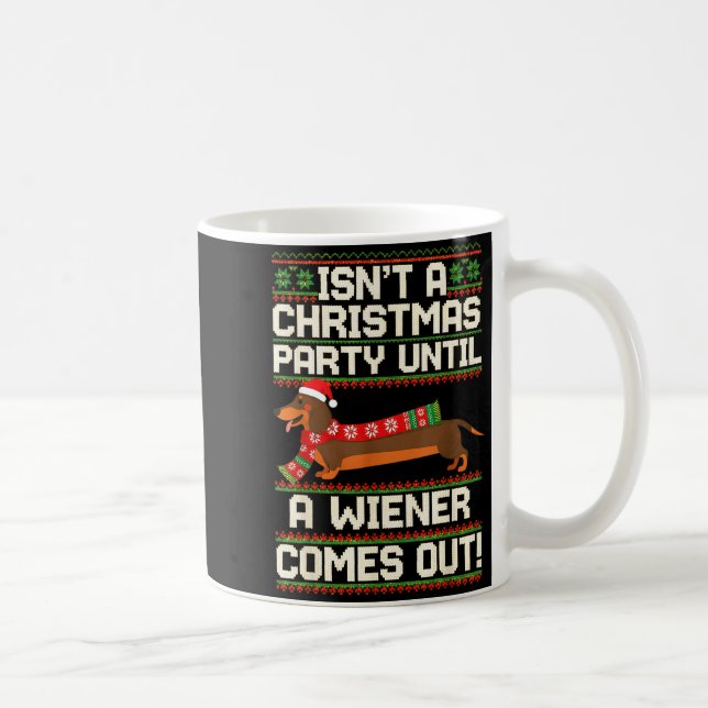 Cool Funny Wiener Dog Christmas Dachshund Holiday  Coffee Mug (Right)