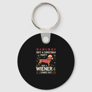 Cool Funny Wiener Dog Christmas Dachshund Holiday Key Ring