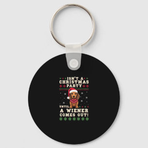 Cool Funny Wiener Dog Christmas Dachshund Holiday Key Ring