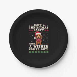 Cool Funny Wiener Dog Christmas Dachshund Holiday  Paper Plate