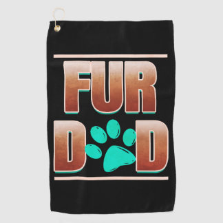 Cool Fur Dad With Cat Paw On Purrsday Golf Towel