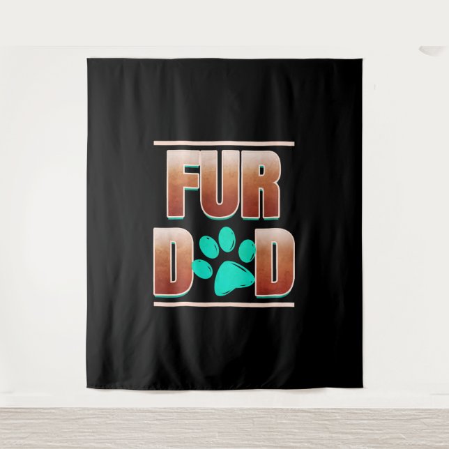 Cool Fur Dad With Cat Paw On Purrsday Tapestry (Front)