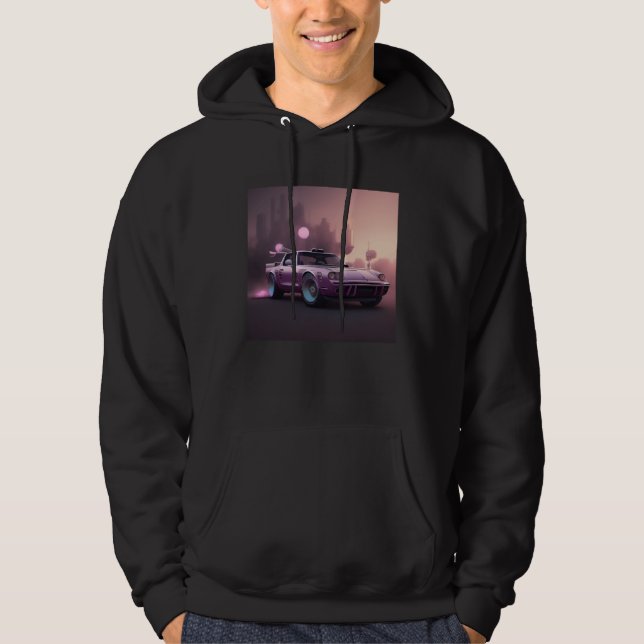 Cool Future Classic Sports Car Drive Race City Lif Hoodie (Front)