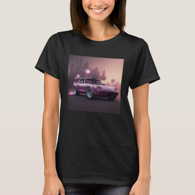 Cool Future Classic Sports Car Drive Race City Lif T-Shirt (Front)