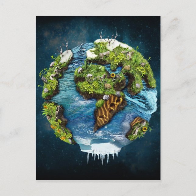 Cool Future Planet Earth Globe Design Postcard (Front)