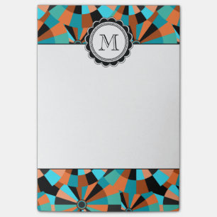 Cool Futurist Circles in Orange and Aqua Post-it Notes