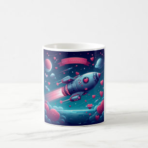 Cool/futuristic spaceship valentine's day coffee mug