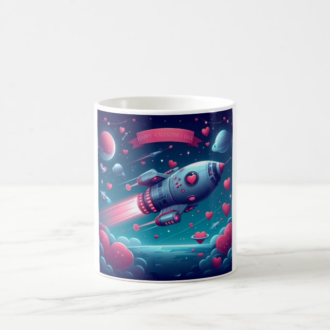 Cool/futuristic spaceship valentine's day coffee mug (Center)