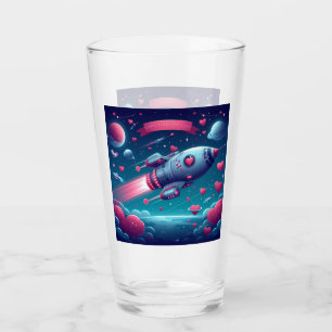 Cool/futuristic spaceship valentine's day glass
