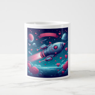 Cool/futuristic spaceship valentine's day large coffee mug