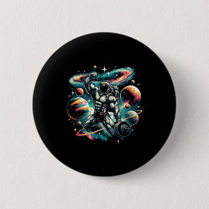 Cool Galaxy Bodybuilder Astronaut On Bodybuilding  6 Cm Round Badge