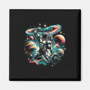 Cool Galaxy Bodybuilder Astronaut On Bodybuilding Magnet