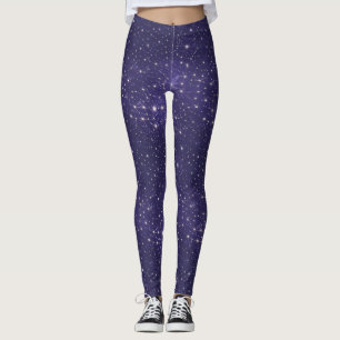 Cool Galaxy Cosmic Universe Space Stars On Purple Leggings