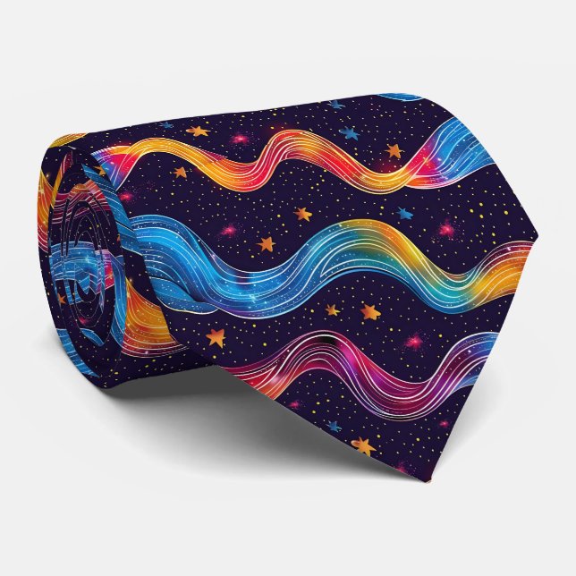 Cool galaxy disco tiled pattern  tie (Rolled)