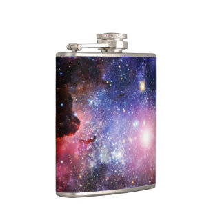 Cool galaxy nebula hip flask