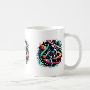 Cool Galaxy Sketll Player Astronaut On Sketll Coffee Mug