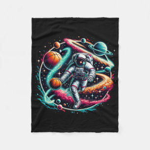 Cool Galaxy Sketll Player Astronaut On Sketll  Fleece Blanket