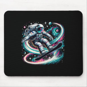 Cool Galaxy Snowboarder Astronaut On Snowboarding  Mouse Pad