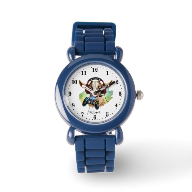 Cool gamer goat add name watch (Front)