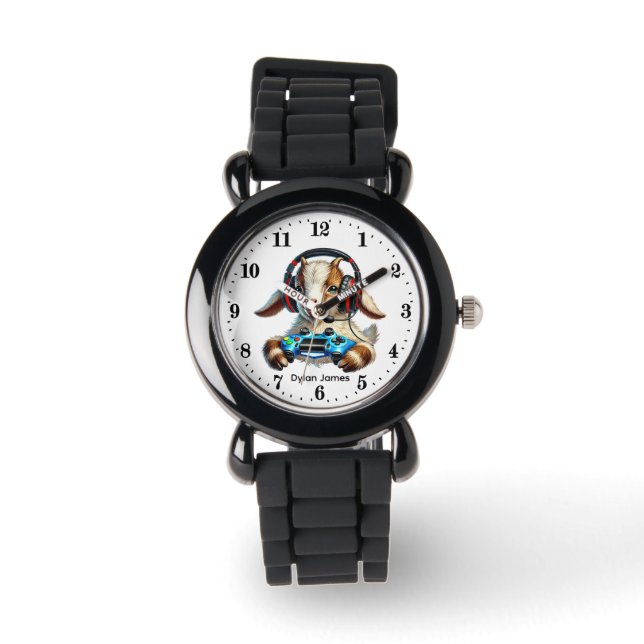 Cool gamer goat add name watch (Front)