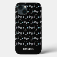 Cool Gamer Personalised Gaming Pattern Black