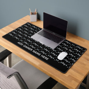 Cool Gamer Personalised Gaming Pattern Black Desk Mat