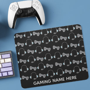 Cool Gamer Personalised Gaming Pattern BlacK Mouse Pad