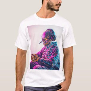 "Cool Gamer Skeleton T-Shirt – Funny Gaming Skull 