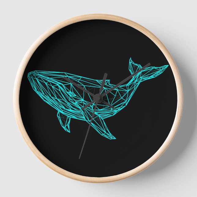 Cool Gamer Whale Wall Clock (Front)