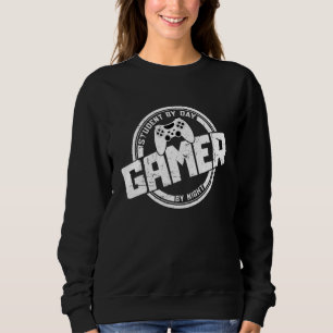Cool Gaming Student By Day Gamer By Night Quote 8 Sweatshirt