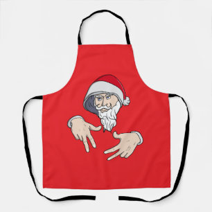 Cool Gangsta Hip Hop Hand Rap Santa Claus Apron
