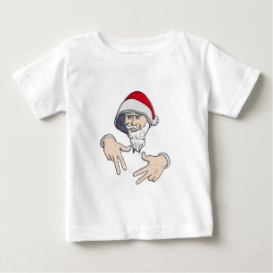 Cool Gangsta Hip Hop Hand Rap Santa Claus Baby T-Shirt