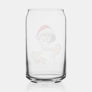 Cool Gangsta Hip Hop Hand Rap Santa Claus Can Glass