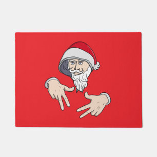Cool Gangsta Hip Hop Hand Rap Santa Claus Doormat