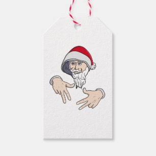 Cool Gangsta Hip Hop Hand Rap Santa Claus Gift Tags