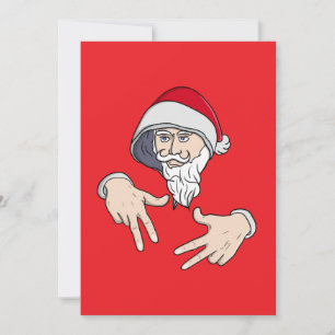 Cool Gangsta Hip Hop Hand Rap Santa Claus Invitation
